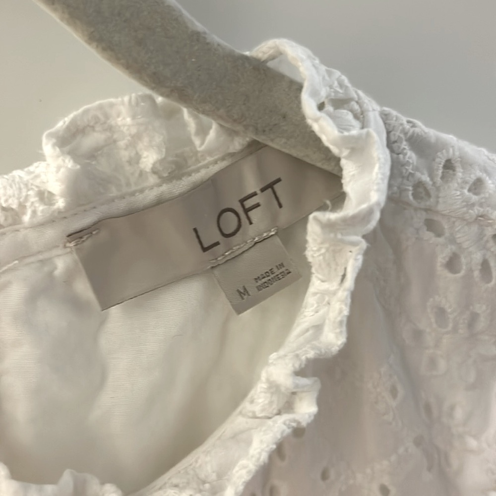 LOFT Eyelet Tiered Dress - Picture 8 of 9